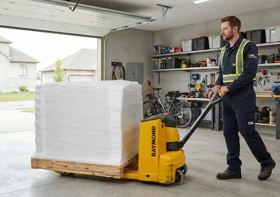 Pallet-jack garage delivery